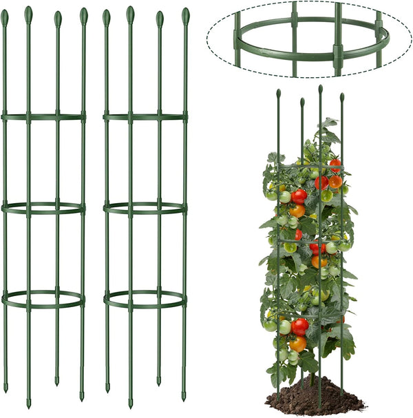 LOMNYIY Garden Trellis, Tomato Cage Tall Plant Support Climbing Vines Flowers Stands Cucumber