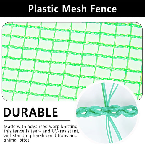 5x100ft Deer Fence Netting, Plastic Mesh Fence Heavy Duty Garden Fence Animal Barrier Garden Netting for Plants Fruit