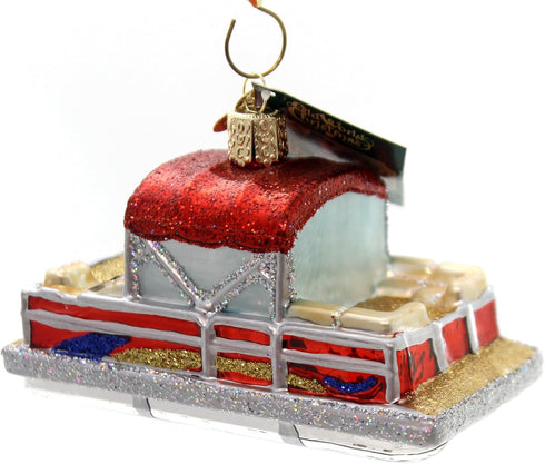 Old World Christmas Glass Blown Ornaments for Christmas Tree, Fisherman Collection Pontoon