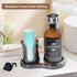 16oz 2 Amber Glass Mouthwash Dispenser with Cup Holder for Bathroom, Refillable Mouthwash Bottles Container with Tray