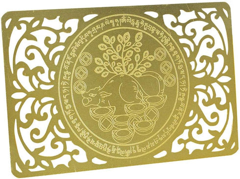 Feng Shui Wealth-Bringing Mongoose Gold Talisman Card W4124