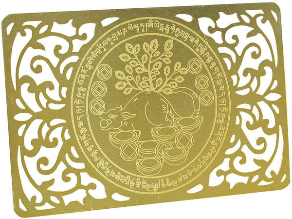 Feng Shui Wealth-Bringing Mongoose Gold Talisman Card W4124