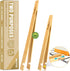 Walfos Bamboo Toaster Tongs - Wood Tongs for Cooking, Ideal for Toaster, Fruits, Bread & Pickles, Set of 2 (8" & 10")