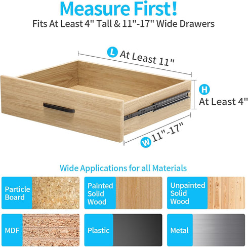 Drawer Dividers Organizer 6 Pack, Adjustable Separators 4" High Expandable from 11-17" for Bedroom, Bathroom, Closet,