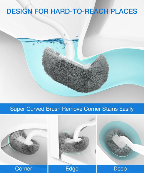 OSCIOSS Set Toilet Bowl Brush and Holder, Toilet Brush with Ergonomic Design, Compact Size, Durable Bristles, RV Toilet