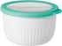 Oggi Prep, Store & Serve Plastic Bowl - 1.4 qt with See-Thru Lid, Dishwasher, Microwave & Freezer Safe, White/Aqua