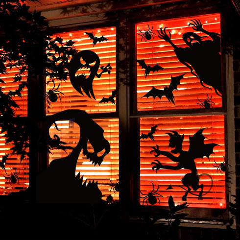Large Halloween Window Clings Stickers - Halloween Decorations for Windows Glass Walls