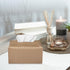 PU Leather Tissue Box Cover, Rectangle Tissue Holder for Bathroom, Vanity, Countertop, Tabletop, Car, Office (Gold)