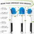 Dish Brush Set of 3 with Water Bottle Brush, Dish Scrub Brush and Scrubber Brush - Kitchen Scrub Brushes, Non Slip Long Handle for Cleaning Cleaner Wash Dish Sink Dishes Cup Pot, Round Head by MOSOLAN