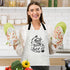 Set of 3 Women Kitchen Aprons with Funny Quotes, Adjustable Waist Tie Cute Aprons for Cooking