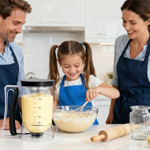 Pancake Batter Dispenser, Kitchen Must Have Tool for Perfect Pancakes, Cupcake, Waffle, Cake & Crepe, Batter Separator