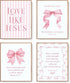 LARTSFRO Coquette Pink Bow Jesus Wall Art Decor Posters, Light Pink Bow Christian