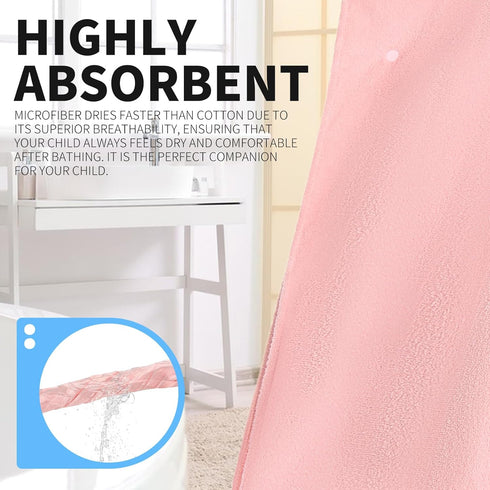 3-12 OLAOLA Bunny Hooded Kids Beach Towels for Years Boys Girls, Soft Absorbent Kids Hooded Bath Towel Wrap, Toddler
