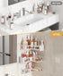 3 Pack Corner Shower Caddy Organizer, Rustproof Corner Shower Shelves, No Drilling Bathroom Corner Shelf with Hooks