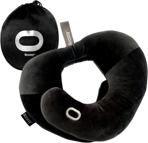 BCOZZY Neck Brace Pillow, Patented Relief for Neck Pain, Soft Washable Adjustable Support, Black
