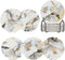 Coasters for Drinks Absorbent with Holder,Abstract White Gold Marble Sets of 6