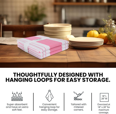 Set 3 18x28 Inch Stripe Kitchen Towels Decor Mordern Design Centreband Dish Towels Boho Stripe Absorbent Festive Gift