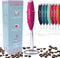 Elementi Electric Milk Frother with Stand, Handheld Drink Mixer and Frother, Pink Coffee Maker