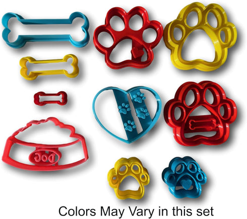 Dog Bone and Paw Limited Edition Cookie Cutter Set - Set of 10