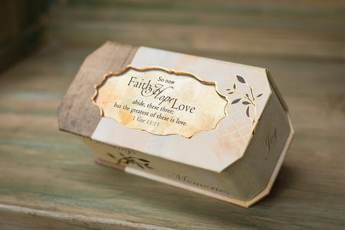 Cottage Garden Faith Hope Greatest is Love Jewelry Music Box, Plays Amazing Grace