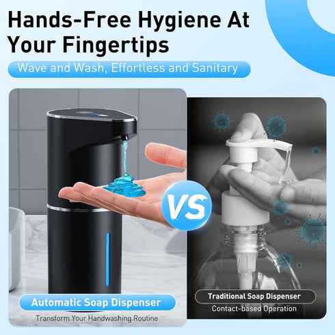 3 350ml Fantictas Automatic Soap Dispenser,Touchless Hand Wall Mount Rechargeable Gear Adjustable Electric Soap