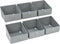 DIMJ Storage Bins for Closet, 6 Packs Trapezoid Fabric Baskets with Front Handle for Toys, Books, Clothes, Grey