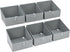 DIMJ Storage Bins for Closet, 6 Packs Trapezoid Fabric Baskets with Front Handle for Toys, Books, Clothes, Grey