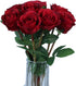 Tinsow 8 Heads Artificial Roses Flowers - Silk Latex Rose Bouquet for Home Decoration (Red)