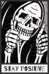 Stay Positive Skull Metal Sign Decor, 12" x 8" for Grunge, Goth, and Emo Room Styles