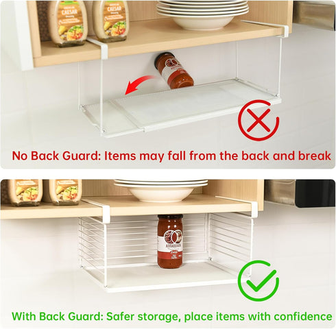 SSYYGET Closet 14.2 inches) Under Shelf Organizer, Detachable Under Shelf Basket, Metal Hanging Under Desk Basket