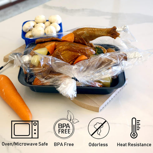 Oven Cooking Bags Medium Size Roasting Baking Bag for Meats Ham Ribs Poultry Seafood on Thanksgiving, 14 x 17 Inch - 10 Bags Total(Pack of 2) by WRAPOK