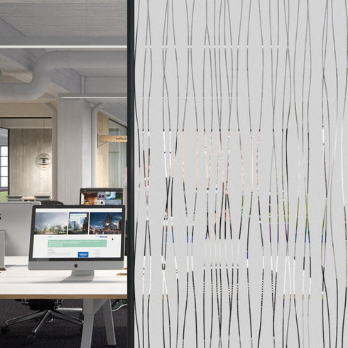 Finnez Window Film Privacy and Light Protection Sticker Film, Frosted Look Static Cling for Home Office, 17.5'' x 157.4"