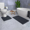 Luxurious 2-Piece Bathroom Rug Set in Charcoal - Chenille Bath Mat + U-Shaped Toilet Mat, Plush Anti-Slip Design