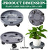 Tulpeed 3 Pack 12 Inch Rolling Plant Stand with Wheels Plant Caddy with Wheels Heavy Duty Plant Dolly Roller Base