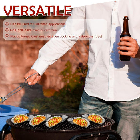 Set 24 Honeydak of Stainless Steel Grillable Oyster Shells Reusable for Baked Grilled Shells for Cooking Silver Kitchen