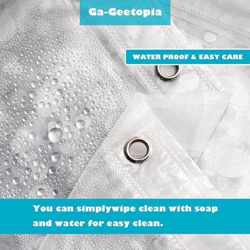Ga-Geetopia Extra Long EVA Clear Shower Curtain Liner, Pebble Pattern 72x80 Inch Lightweight Plastic Bathroom Curtain