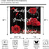 Red Rose Flower Small Kitchen Curtains Floral Inspirational Quotes Window Treatment Black Red Valentine Cafe Short Curtains for Bathroom Dining Laundry Room Tier Treatment Drapes 27.5x39 inch