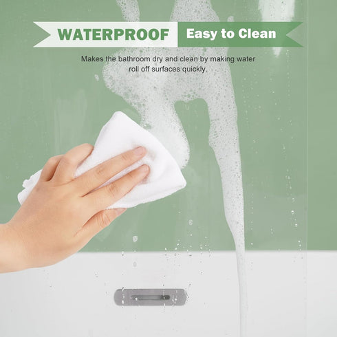 UFRIDAY Stall Clear Shower Curtain Liner, 48 x 72 inches Heavy Duty Waterproof Transparent PEVA with 3 Magnets Bottom