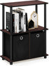 Furinno Go Green 3-Tier Multipurpose Storage Shelf with Bins, Dark Cherry/Black