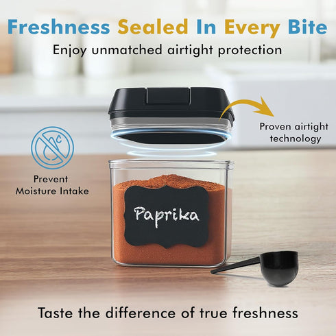 6 6 0.5L 2.1 Shazo PC Airtight Food Storage Containers + Spoons Included - BPA Free Plastic Snack & Spice Containers