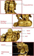 Fengshui Statue Buddha, Brass Laughing Buddha Carrying Bag, God of Wealth Figurines