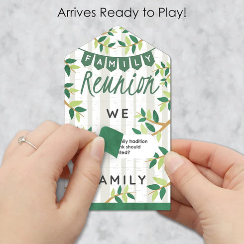 Big Dot of Happiness Family Tree Reunion - Family Gathering Party Game Pickle Cards - Set of 12 Conversation Starters