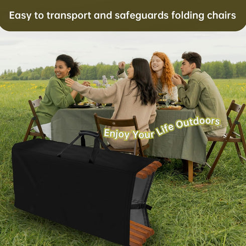 QYILUARE Folding Chair Cover,Water Resistant Folding Chairs Storage Bag with Handles for Metal,Plastic and Wood