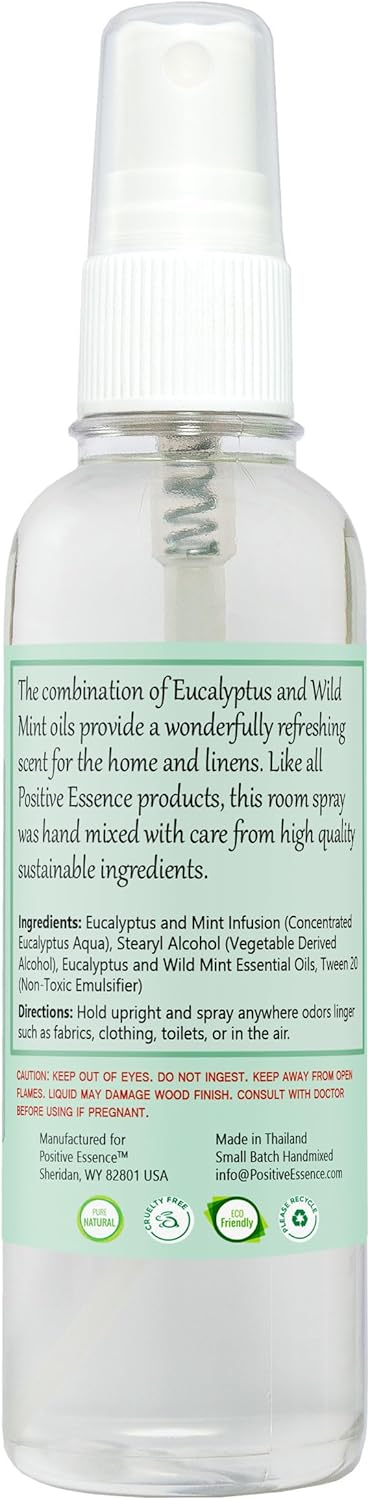 Eucalyptus & Wild Mint Room and Linen Spray, Natural Aromatic Mist for Air Freshener