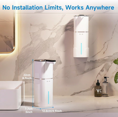 CATIRE 17.6oz 2000mAh, 8 Countertop Upgraded Larger Capacity Automatic Dish Soap Dispenser Touchless, Liquid Hand Soap