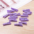 50 PCS Small Transparent Plastic Tool Paper Clips, Mini Clothespins for Party, 1.4 x 0.25 Inch (Purple)