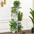 4 5 LINZINAR Plant Stand Indoor Tier Potted Multiple Plant Shelf Stands for Garden Corner Balcony Living Room White
