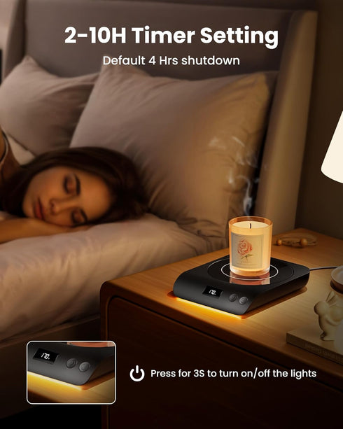 3 Settings, 2-10H 50W Gaiatop Coffee Mug Warmer, Temperature Auto Shut Off and Warm Strip Indicator Lights, Smart Cup