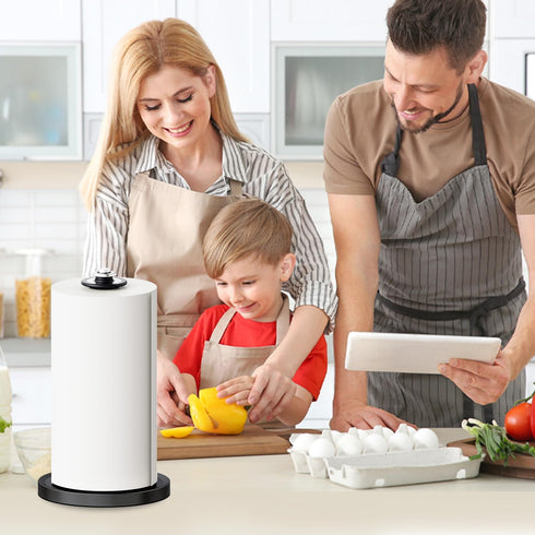 VEHHE Paper Towel Holder - Easy Tear Countertop Holder with Damping Spring Structure, Stainless Steel for Kitchen