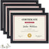 PETAFLOP 8.5x11 Certificate Frame, Black Picture Diploma Document Frames, 4 Pack for Wall or Tabletop Display